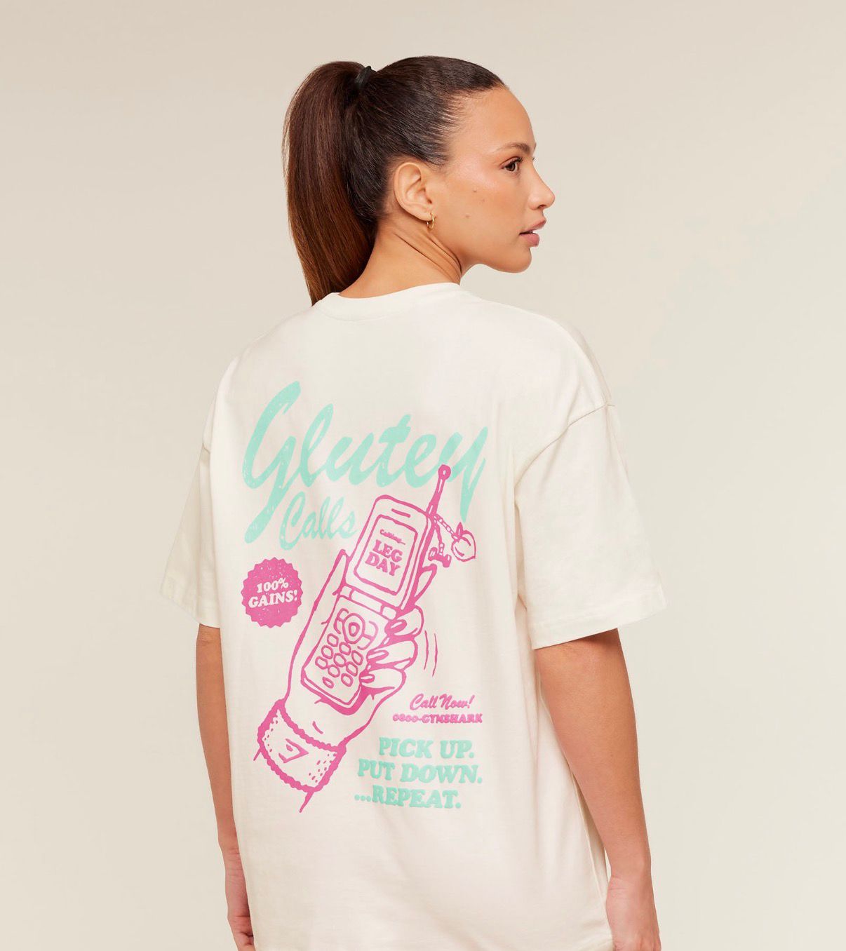 PLAYERA OVERSIZE GYMSHARK CELULAR (PRECIO REBAJA $119)